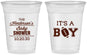 Custom Baby Shower 16 oz Soft Sided Clear Cups - Football | 90142