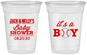 Custom Baby Shower 16 oz Soft Sided Clear Cups - Baseball Its A Boy | 90143