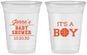 Custom Baby Shower 16 oz Soft Sided Clear Cups - Basketball Its A Boy | 90144