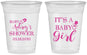 Custom Baby Shower 16 oz Soft Sided Clear Cups - Baby Girl | 90171