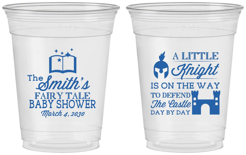 Custom Baby Shower 16 oz Soft Sided Clear Cups - Little Knight | 90175