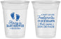 Custom Baby Shower 16 oz Soft Sided Clear Cups - Footprints | 90176