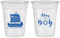 Custom Baby Shower 16 oz Soft Sided Clear Cups - Ahoy It’s A Boy | 90177