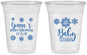 Custom Baby Shower 16 oz Soft Sided Clear Cups - Christmas Snowflakes | 90192