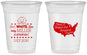 Custom Baby Shower 16 oz Soft Sided Clear Cups - Red White Blue | 90197