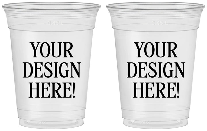 16 oz Soft Sided Clear Cups - Design Your Own