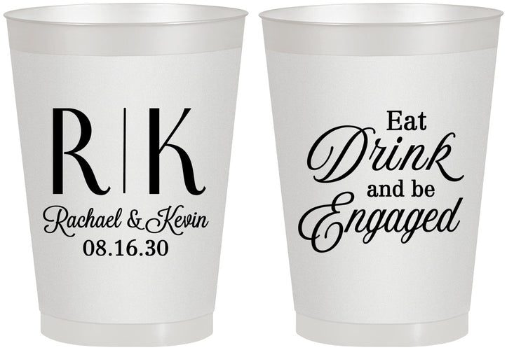 Personalized Engagement 8 oz Frosted Cups - Eat Drink Be Engaged | 10000