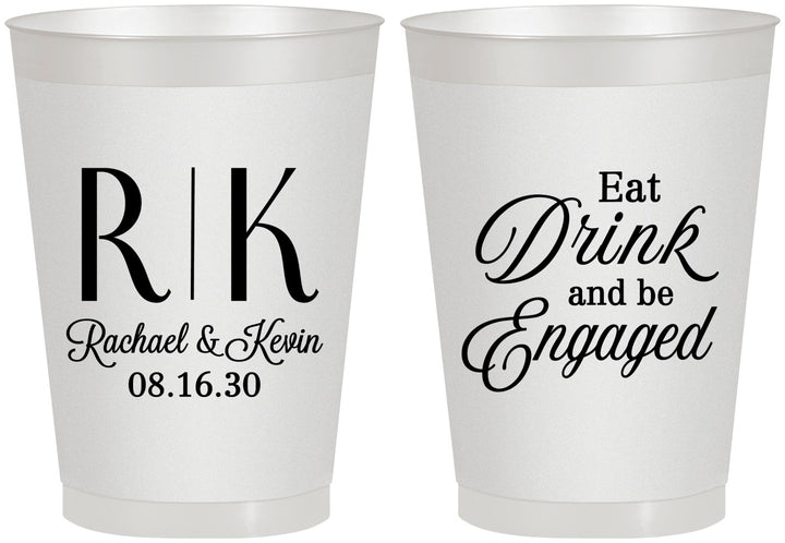 Personalized Engagement 8 oz Frosted Cups - Eat Drink Be Engaged | 10000