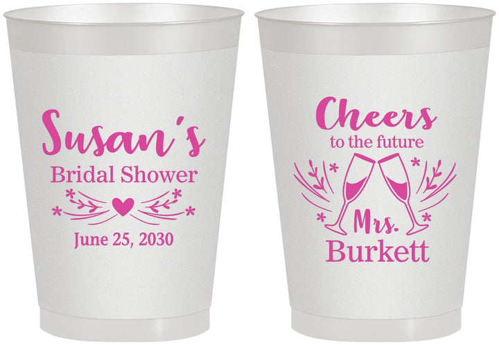 Personalized Bridal Shower 8 oz Frosted Cups - Future Mrs | 100005