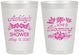 Personalized Bridal Shower 8 oz Frosted Cups - Love Is Blooming | 100007