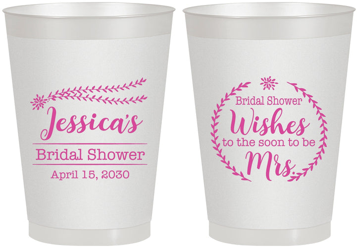 Personalized Bridal Shower 8 oz Frosted Cups - Soon To Be Mrs | 100009