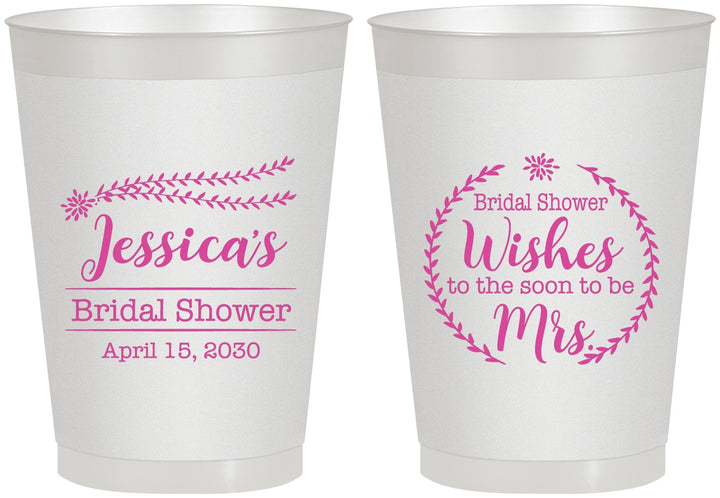 Personalized Bridal Shower 8 oz Frosted Cups - Soon To Be Mrs | 100009