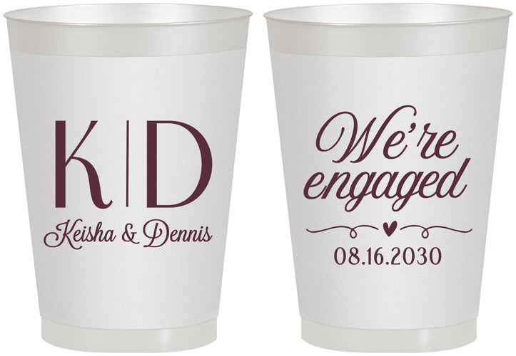 Personalized Engagement 8 oz Frosted Cups - We Are Engaged | 10001