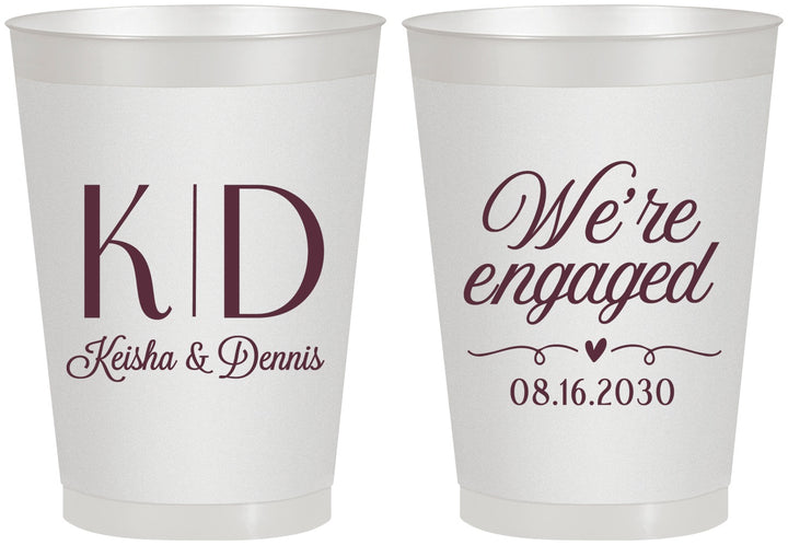 Personalized Engagement 8 oz Frosted Cups - We Are Engaged | 10001