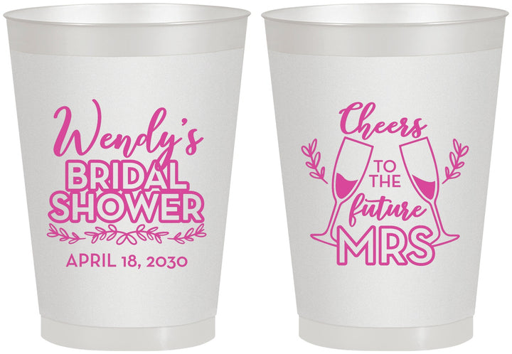 Personalized Bridal Shower 8 oz Frosted Cups - Future Mrs | 100011