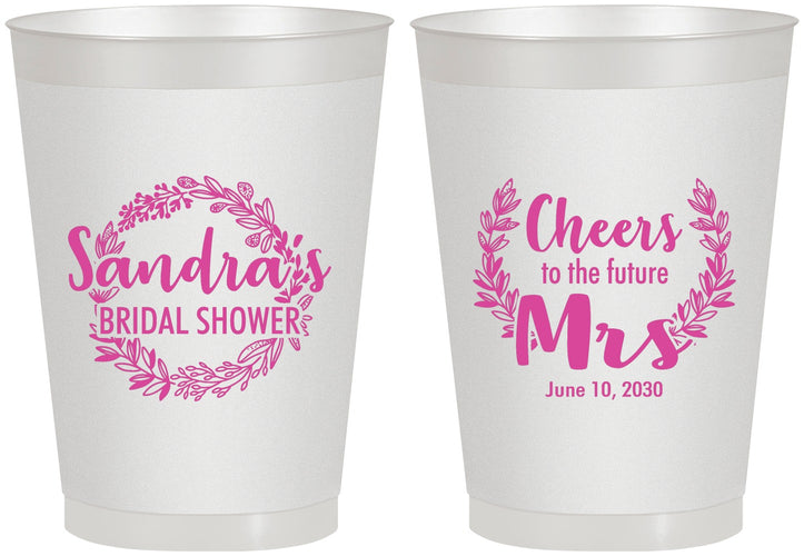 Personalized Bridal Shower 8 oz Frosted Cups - Future Mrs | 100015