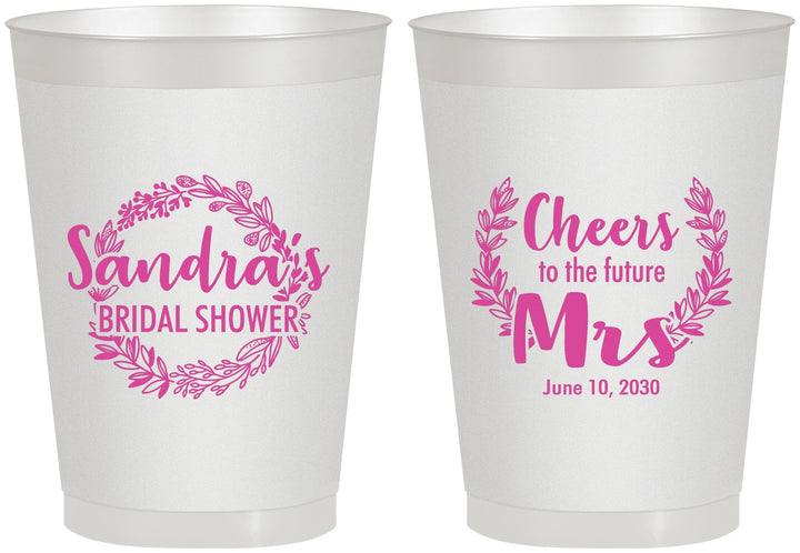Personalized Bridal Shower 8 oz Frosted Cups - Future Mrs | 100015