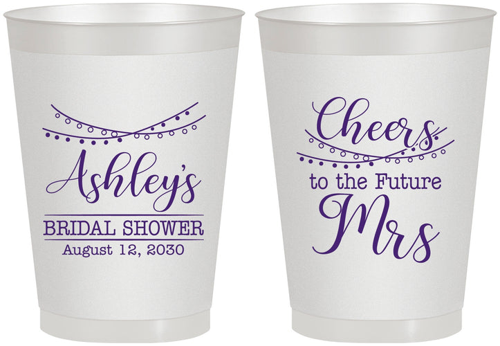 Personalized Bridal Shower 8 oz Frosted Cups - Future Mrs | 100018