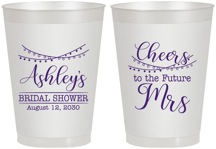 Personalized Bridal Shower 8 oz Frosted Cups - Future Mrs | 100018