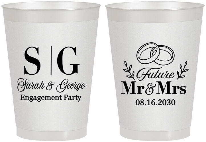 Personalized Engagement 8 oz Frosted Cups - Future Mr And Mrs | 10002