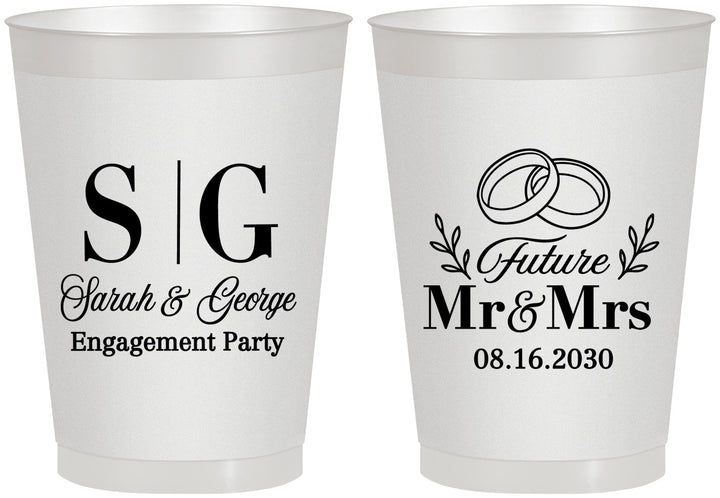 Personalized Engagement 8 oz Frosted Cups - Future Mr And Mrs | 10002