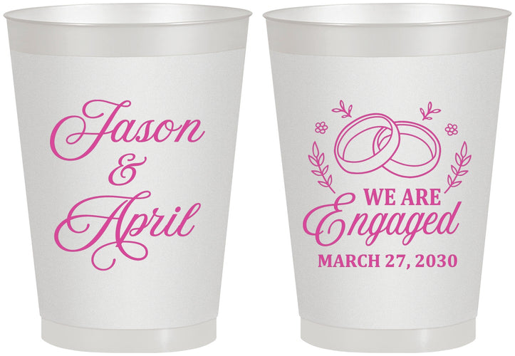 Personalized Engagement 8 oz Frosted Cups - We Are Engaged | 10003