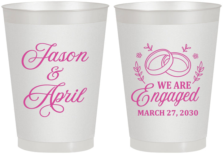 Personalized Engagement 8 oz Frosted Cups - We Are Engaged | 10003