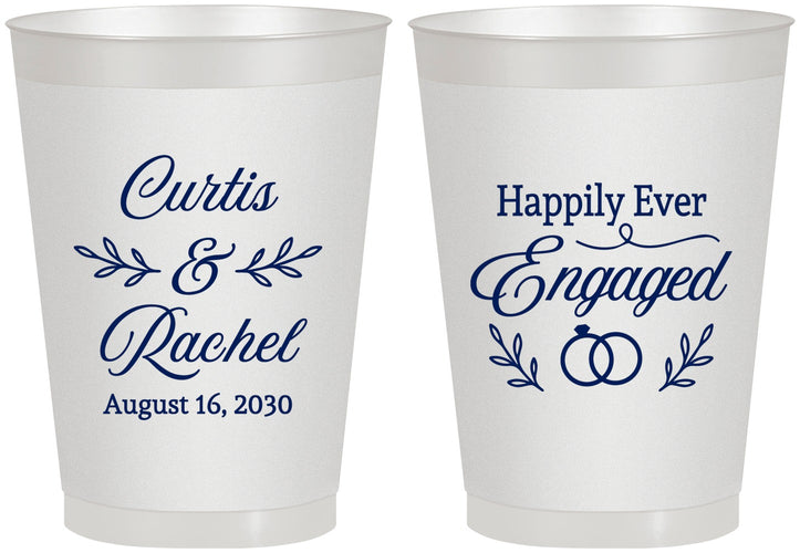 Personalized Engagement 8 oz Frosted Cups - Happily Ever Engaged | 10004