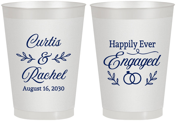 Personalized Engagement 8 oz Frosted Cups - Happily Ever Engaged | 10004
