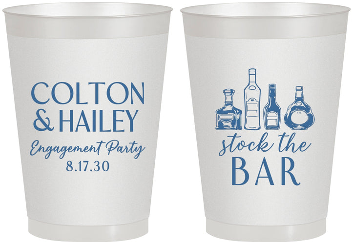 Personalized Engagement 8 oz Frosted Cups - Stock The Bar | 10005