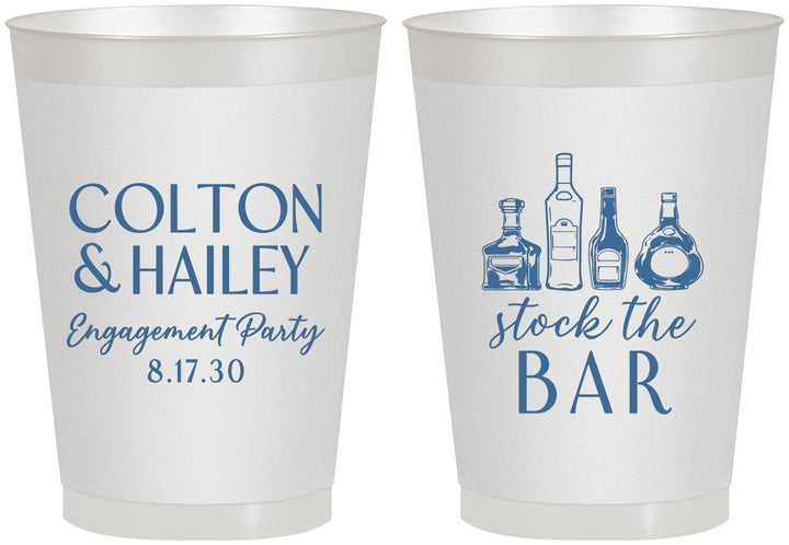 Personalized Engagement 8 oz Frosted Cups - Stock The Bar | 10005