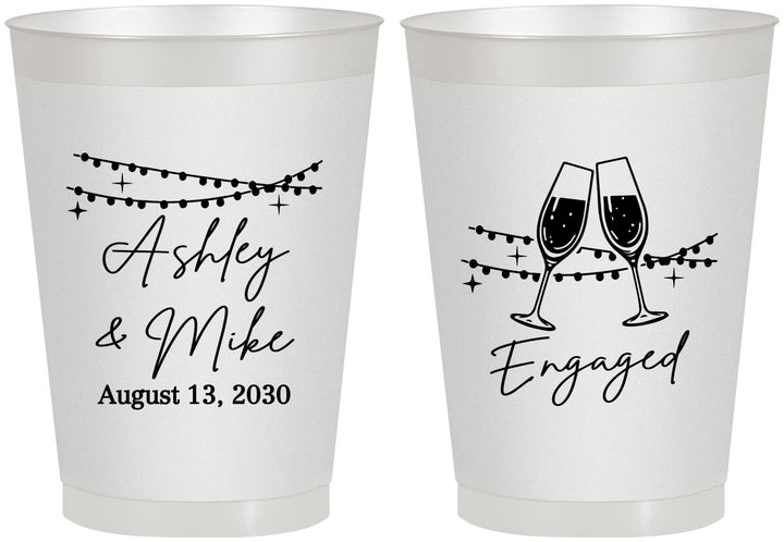 Personalized Engagement 8 oz Frosted Cups - Engaged | 10007