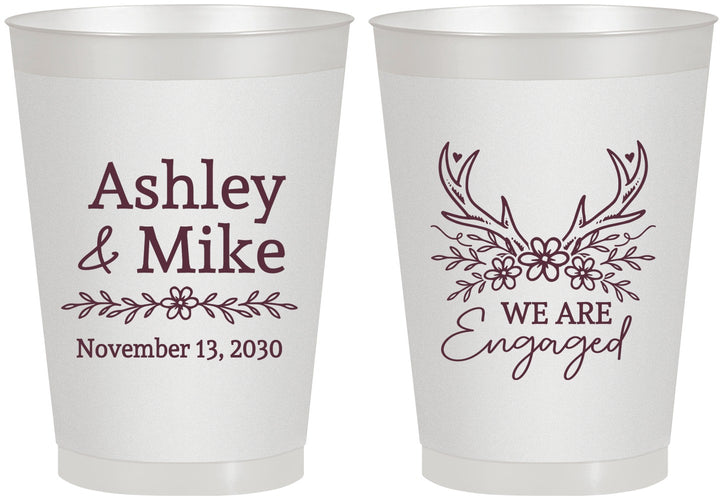 Personalized Engagement 8 oz Frosted Cups - We Are Engaged | 10009