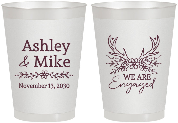 Personalized Engagement 8 oz Frosted Cups - We Are Engaged | 10009