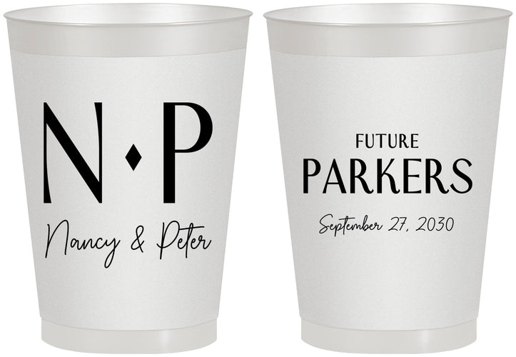 Personalized Engagement 8 oz Frosted Cups - Future | 10010