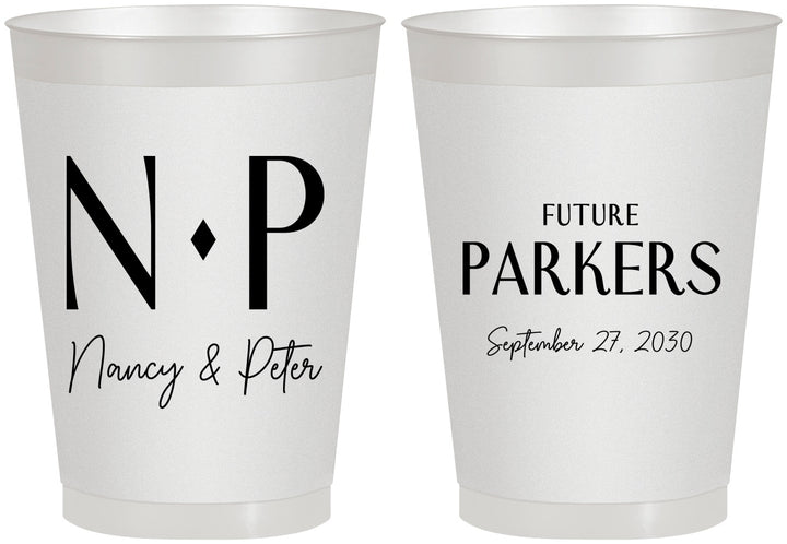 Personalized Engagement 8 oz Frosted Cups - Future | 10010