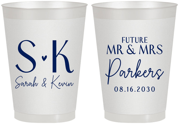 Personalized Engagement 8 oz Frosted Cups - Future Mr And Mrs | 10012