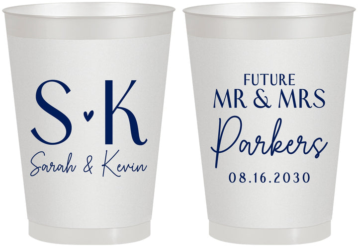 Personalized Engagement 8 oz Frosted Cups - Future Mr And Mrs | 10012