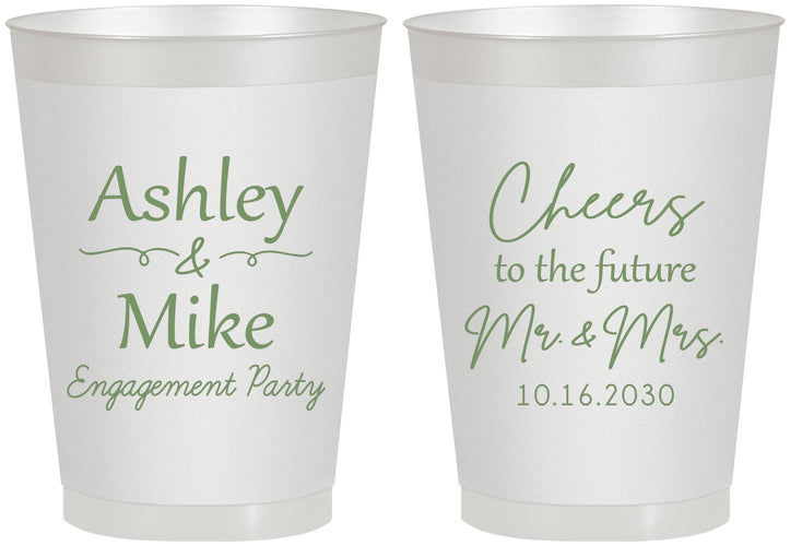 Personalized Engagement 8 oz Frosted Cups - Future Mr And Mrs | 10014