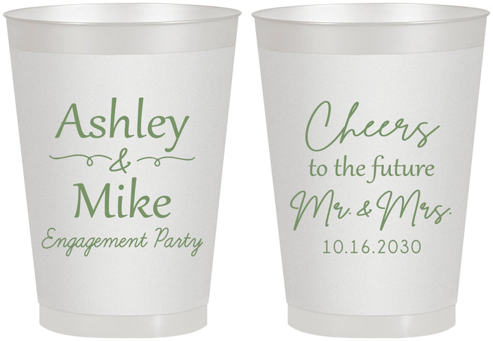 Personalized Engagement 8 oz Frosted Cups - Future Mr And Mrs | 10014