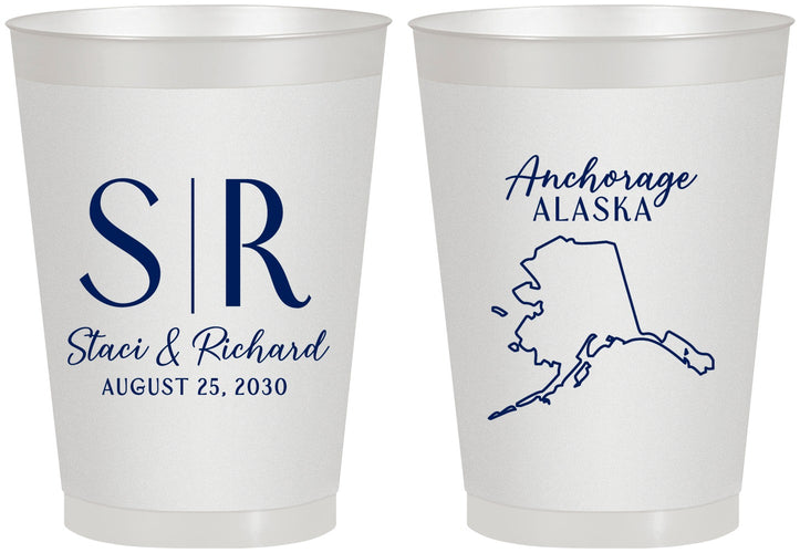 Personalized Wedding 8 oz Frosted Cups - Alaska | 101