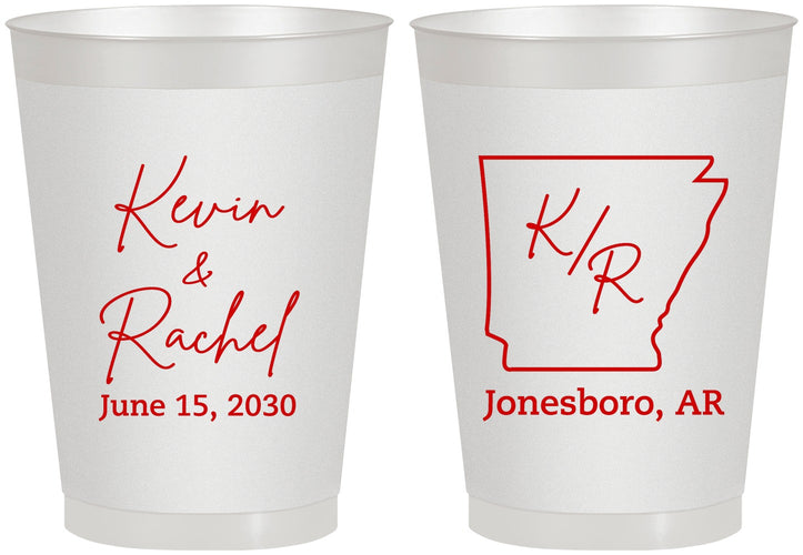 Personalized Wedding 8 oz Frosted Cups - Arkansas | 103