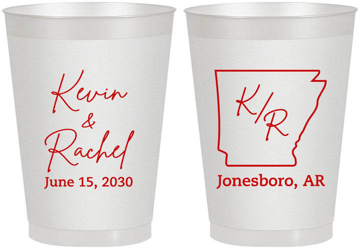 Personalized Wedding 8 oz Frosted Cups - Arkansas | 103