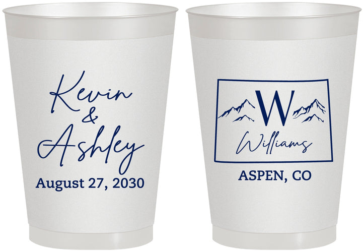 Personalized Wedding 8 oz Frosted Cups - Colorado | 105