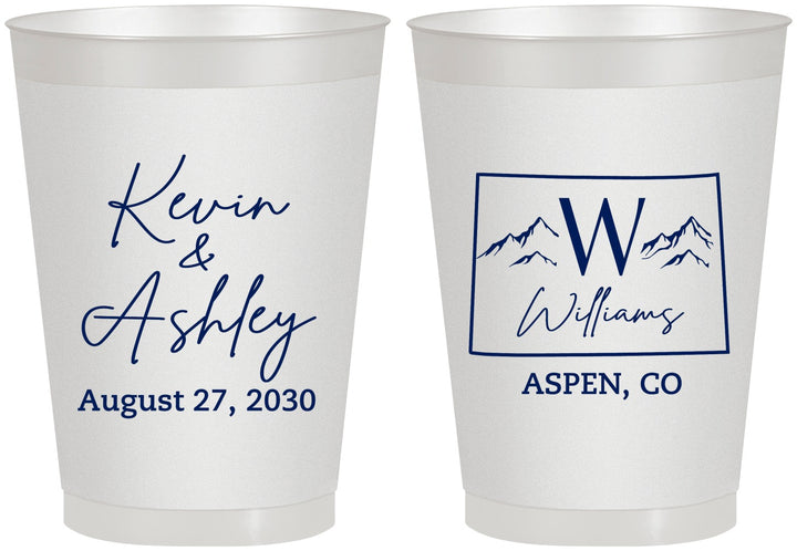 Personalized Wedding 8 oz Frosted Cups - Colorado | 105