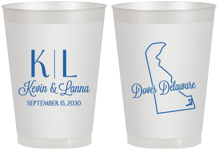 Personalized Wedding 8 oz Frosted Cups - Delaware | 107
