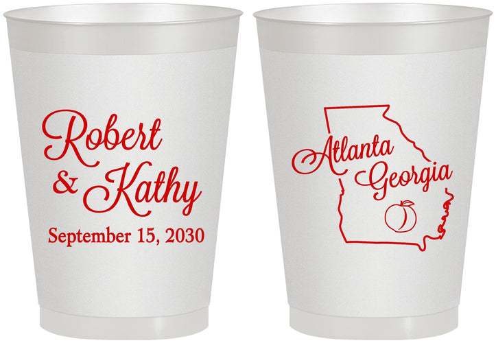 Personalized Wedding 8 oz Frosted Cups - Georgia | 109
