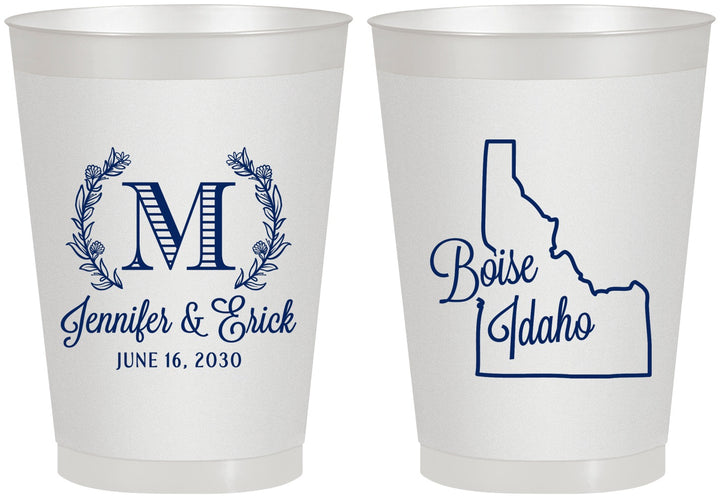 Personalized Wedding 8 oz Frosted Cups - Idaho | 111