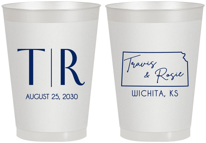 Personalized Wedding 8 oz Frosted Cups - Kansas | 115