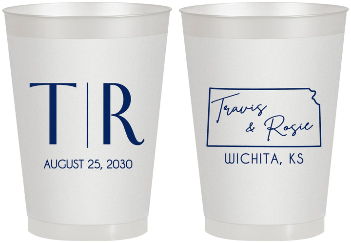 Personalized Wedding 8 oz Frosted Cups - Kansas | 115